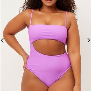 Carter ribbed high cut one piece